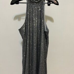 LOFT Shimmering Silver Sequin Dress